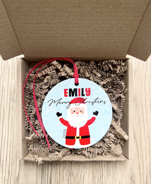 Personalised Father Christmas Wooden Christmas Bauble, Gift - Image 3