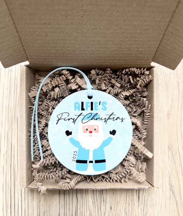 Personalised Father Christmas Wooden Boys Christmas Bauble, Gift - Image 3
