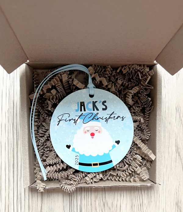 Personalised Father Christmas Wooden Boys Christmas Bauble, Gift - Image 3