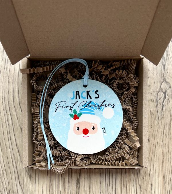 Personalised Father Christmas Wooden Boys Christmas Bauble, Gift - Image 3