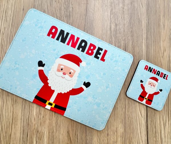 Personalised Children's Christmas Placemat, Coaster, Placemat and Coaster Set, Christmas Gift - Image 4