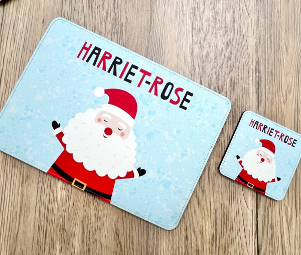 Personalised Children's Christmas Placemat, Coaster, Placemat and Coaster Set, Christmas Gift - Image 4