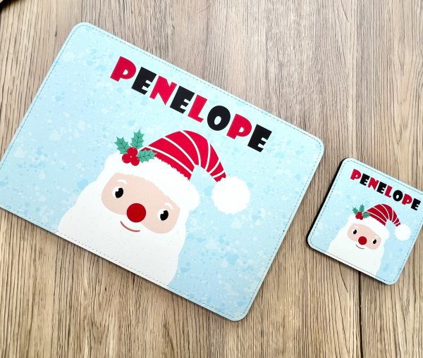 Personalised Children's Christmas Placemat, Coaster, Placemat and Coaster Set, Christmas Gift - Image 4