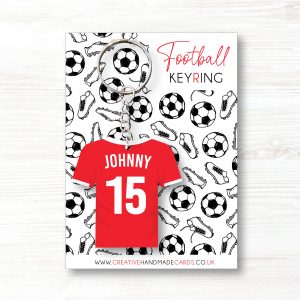 Personalised Handmade Football Keyring, Liverpool Colours