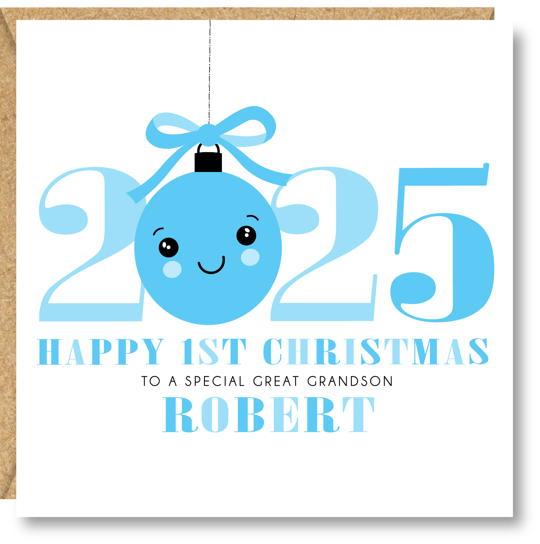 Personalised Boys First Christmas Card, Son, Nephew, Godson, Brother, Great Grandson, Cousin - Image 2