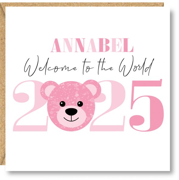 Personalised New Baby Girl Card - Image 2