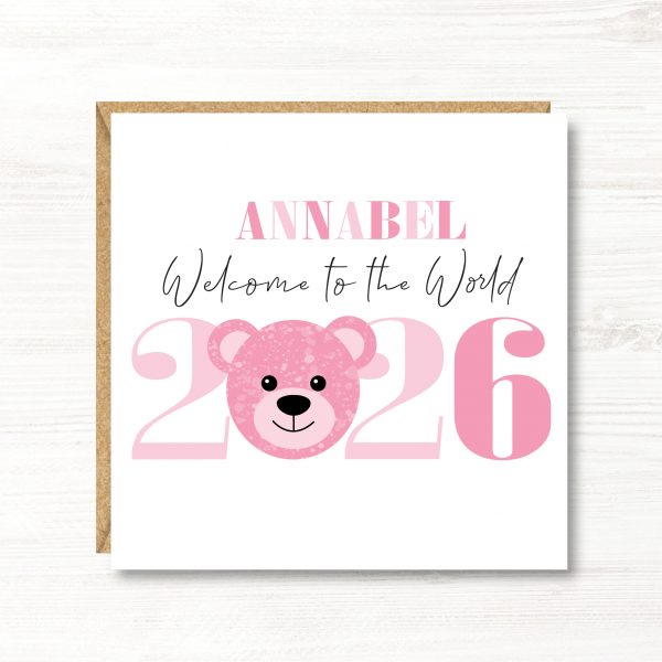 Personalised New Baby Girl Card - Image 3