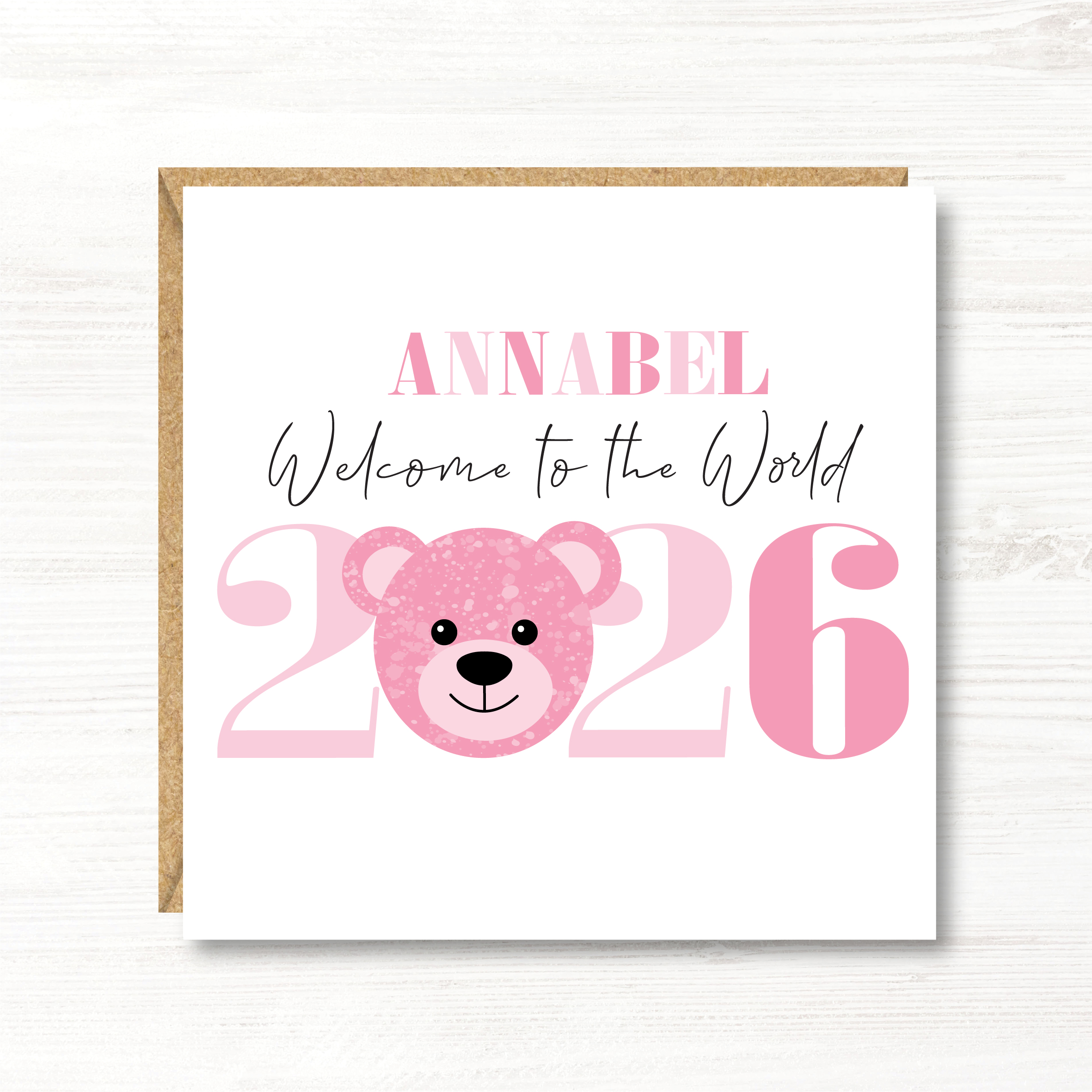 Personalised New Baby Girl Card - Image 3