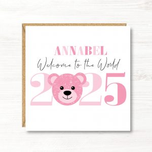Personalised New Baby Girl Card