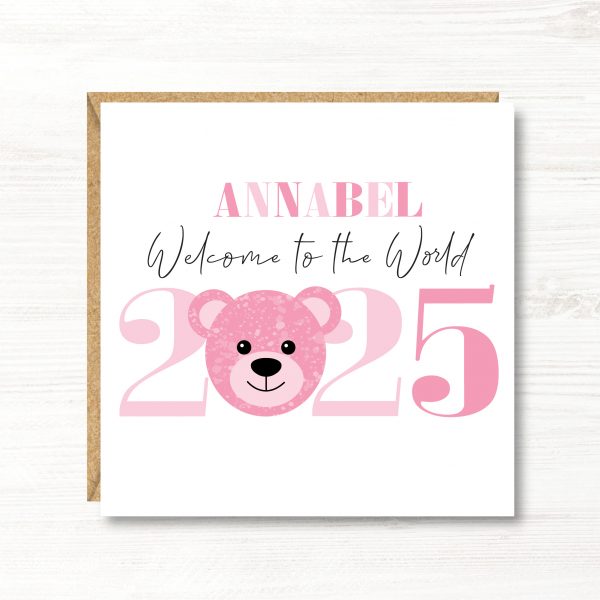 Personalised New Baby Girl Card
