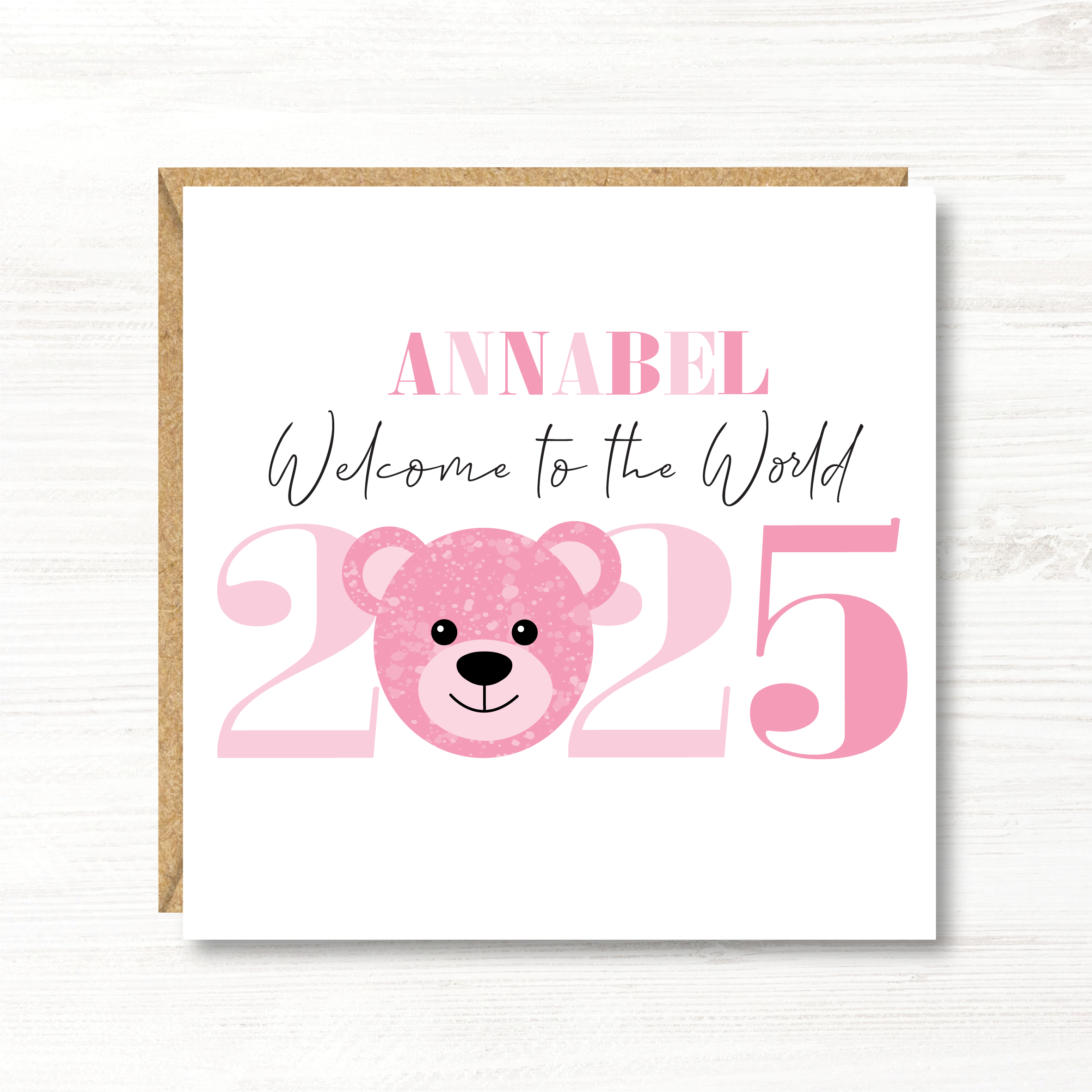 Personalised New Baby Girl Card