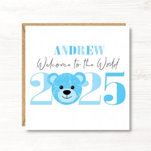 Personalised New Baby Boy Card