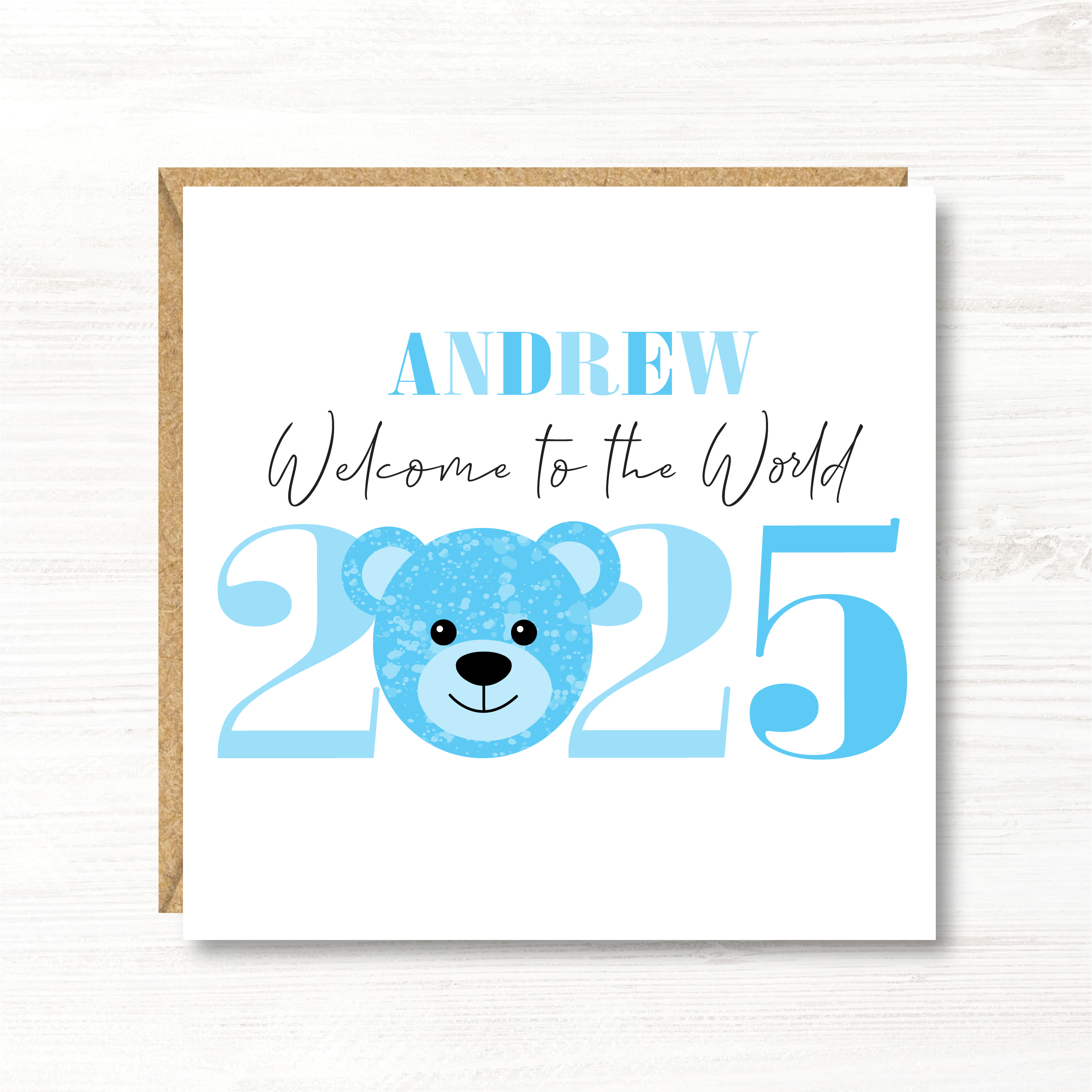 Personalised New Baby Boy Card
