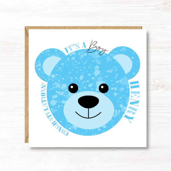 Personalised New Baby Boy Card