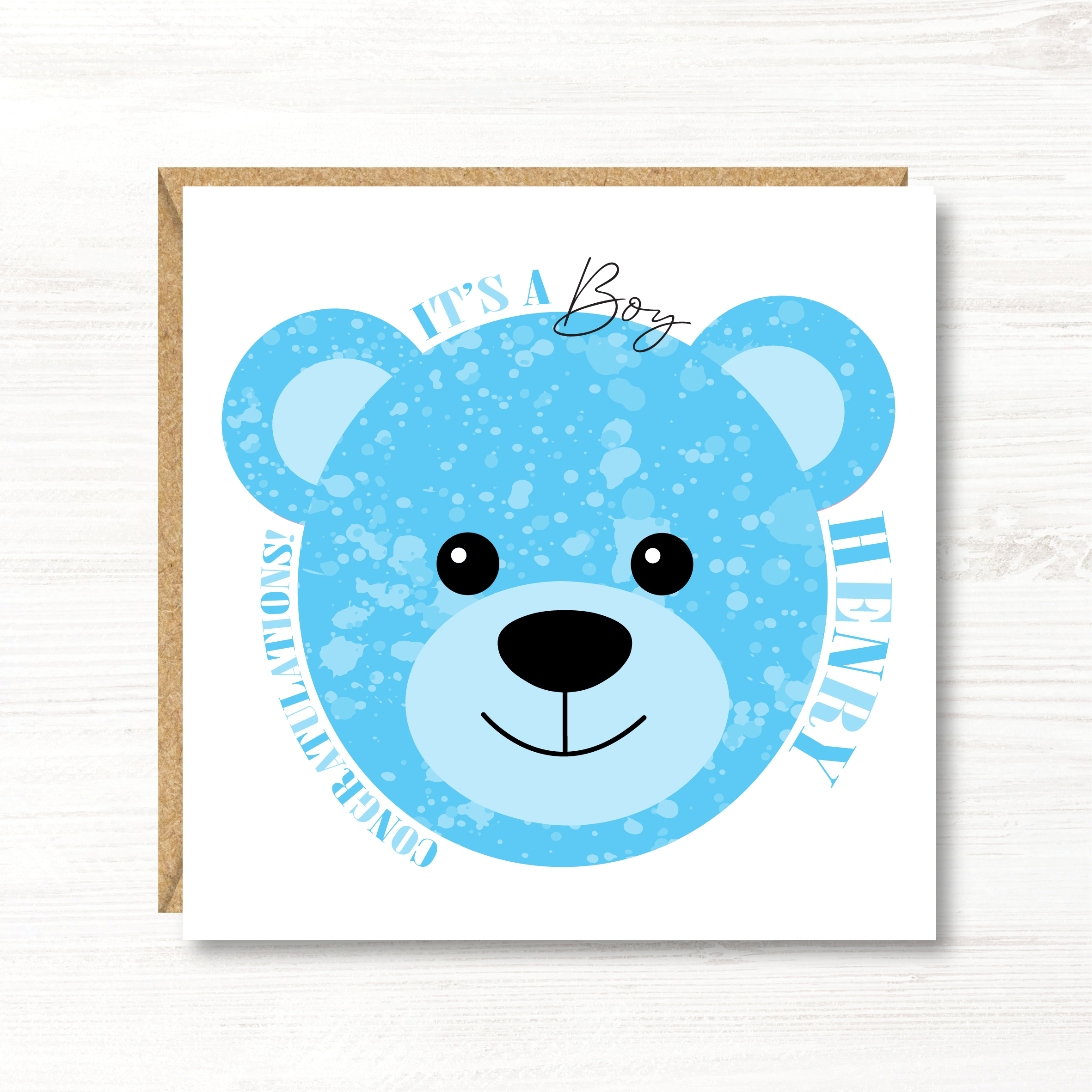 Personalised New Baby Boy Card