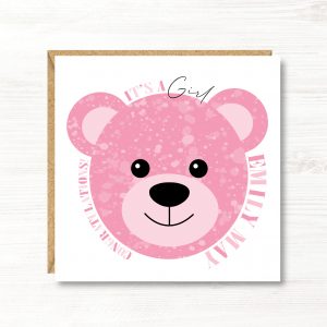 Personalised New Baby Girl Card