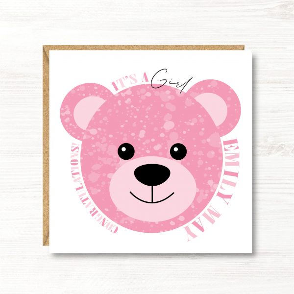 Personalised New Baby Girl Card