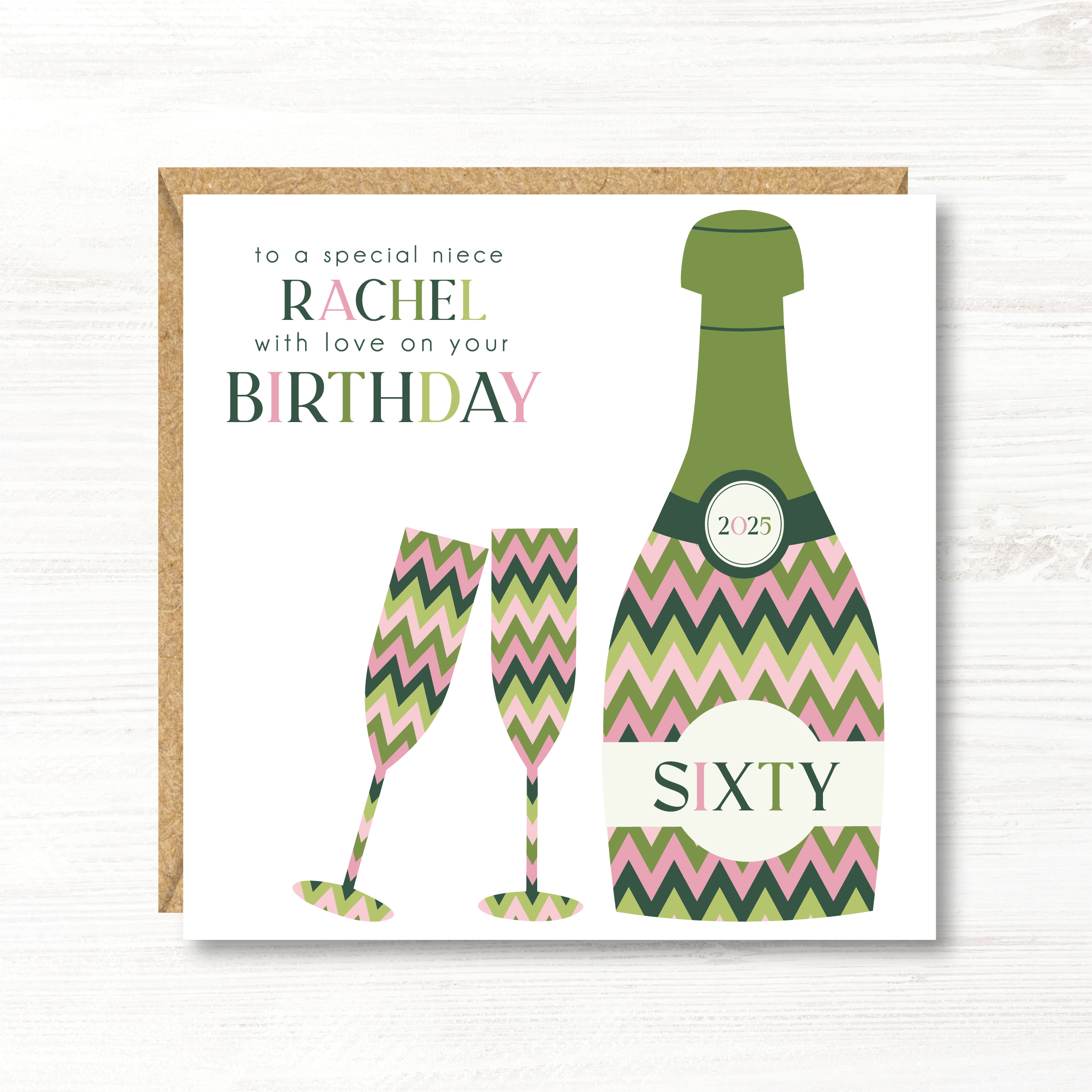 Personalised Birthday Card, 18th, 21st, 30th, 40th, 50th, 60th, 70th Friend, Sister, Auntie, Daughter, Goddaughter, Granddaughter