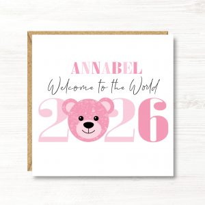 Personalised New Baby Girl Card