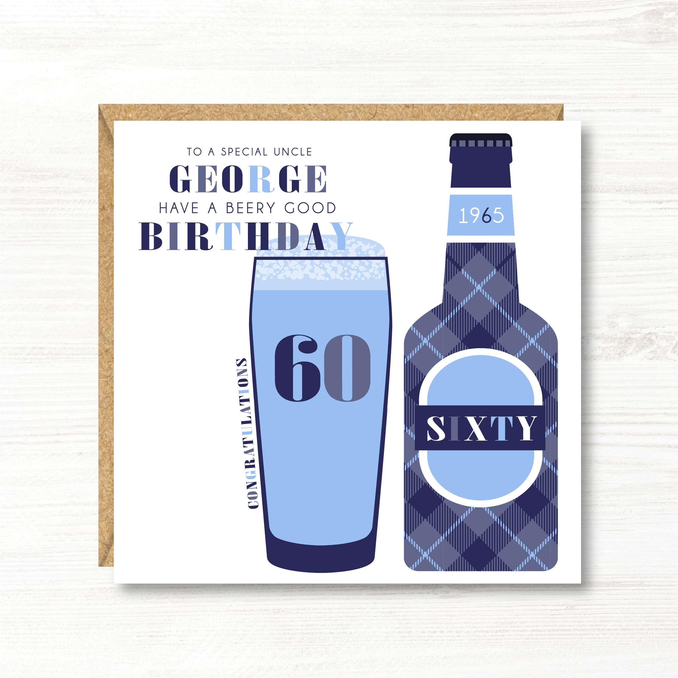 Personalised Birthday Card, 18th, 21st, 30th, 40th, 50th, 60th, 70th, 80th, Gift for Son, Dad, Uncle, Nephew, Friend, Grandson, Brother