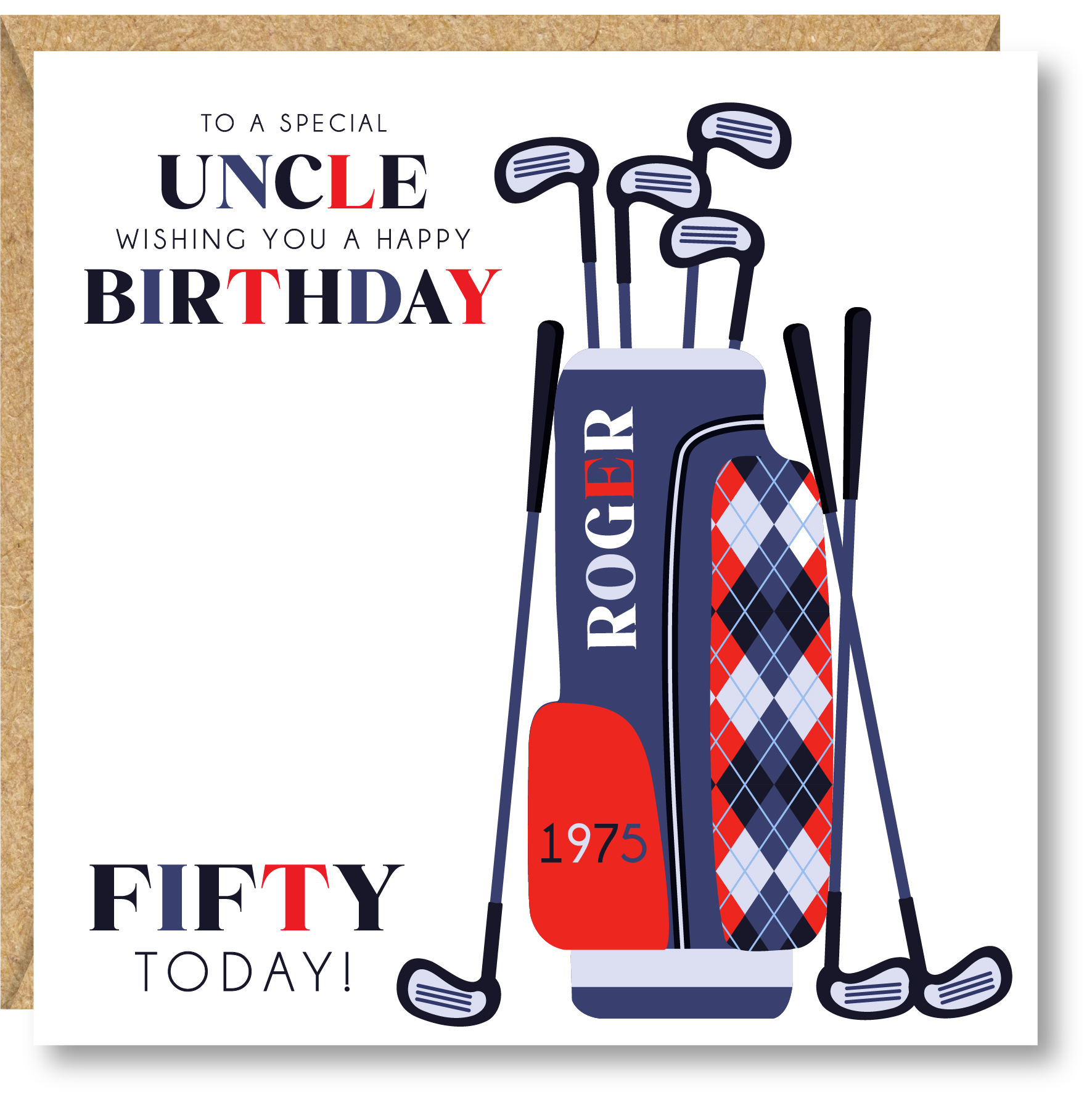 Personalised Golf Birthday Card, 18th, 21st, 30th, 40th, 50th, 60th, 70th, 80th, Gift for Son, Dad, Uncle, Nephew, Friend, Grandson, Brother - Image 2