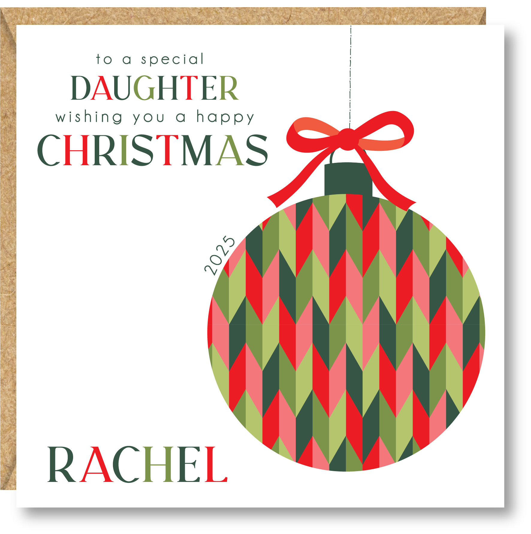 Personalised Christmas Card, Daughter, Son, Niece, Nephew, Girlfriend, Boyfriend, Friends, Auntie, Uncle, Sister, Brother, Mum, Dad - Image 2