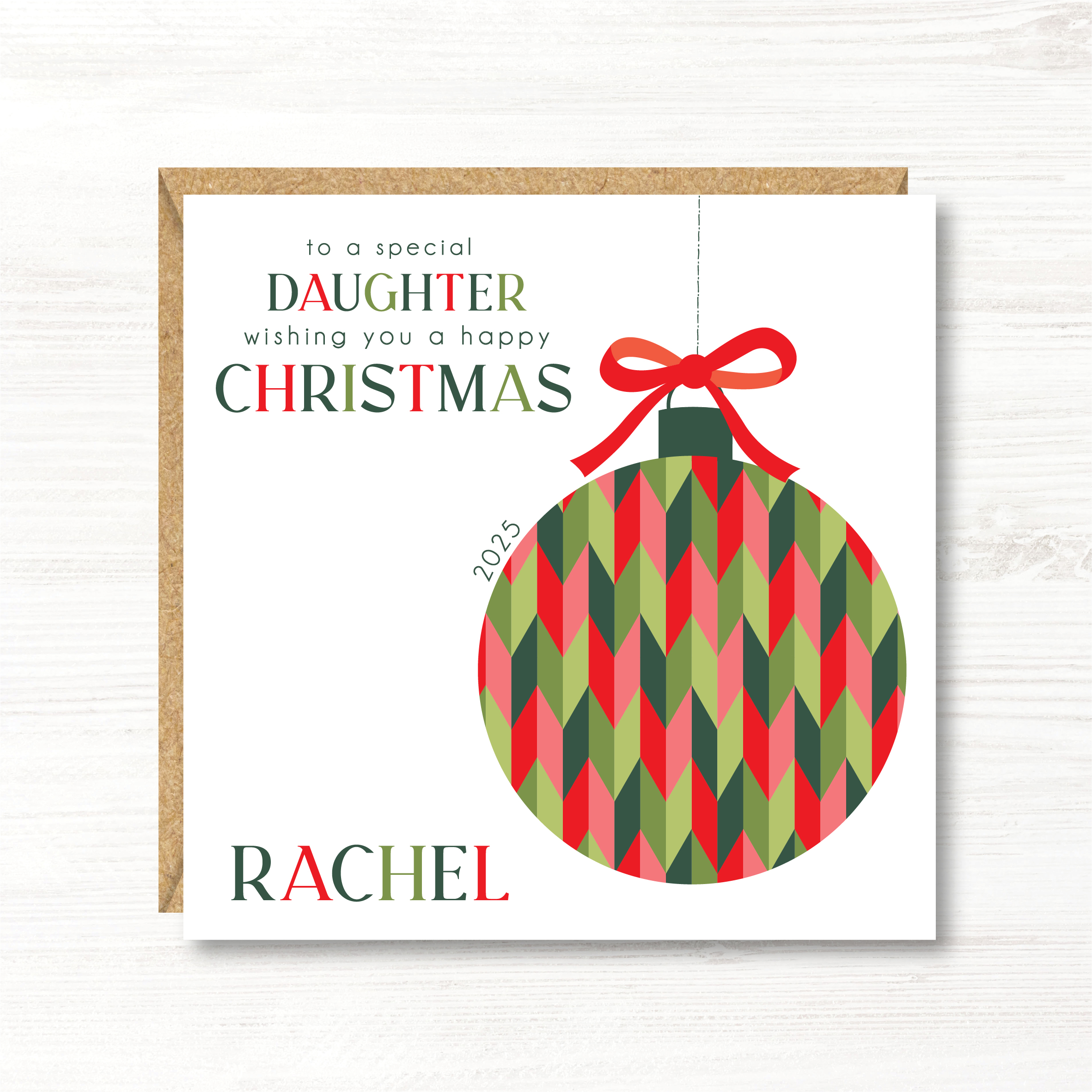 Personalised Christmas Card, Daughter, Son, Niece, Nephew, Girlfriend, Boyfriend, Friends, Auntie, Uncle, Sister, Brother, Mum, Dad
