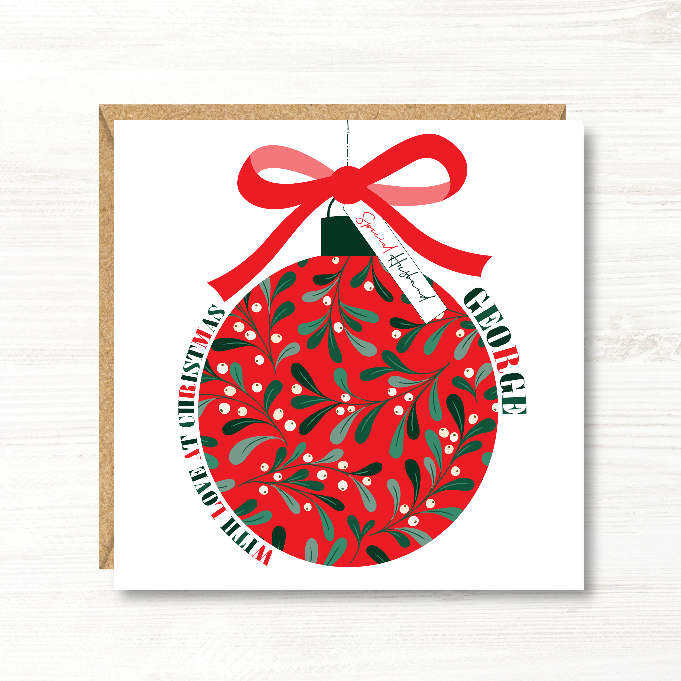 Personalised Christmas Card, Husband, Wife, Boyfriend, Girlfriend, Partner
