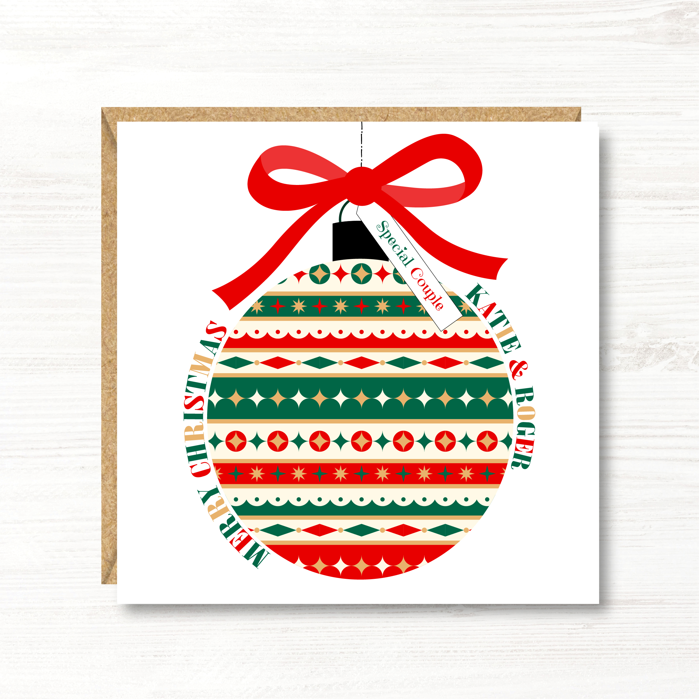 Personalised Christmas Card, Gift for Son, Daughter, Sister, Brother, Friends, Nephew, Niece, Granddaughter, Grandson, Couple