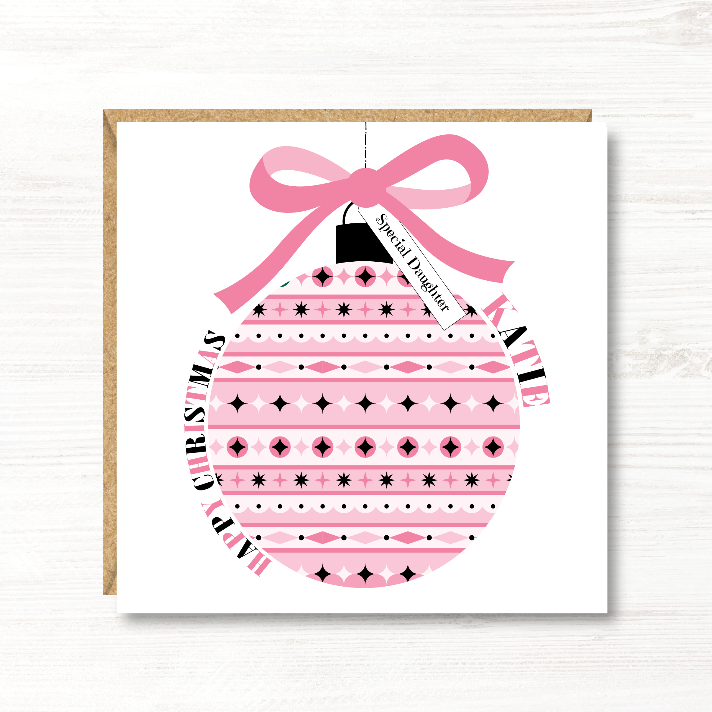Personalised Girls First Christmas Card, Christmas Card, Daughter, Niece, Goddaughter, Sister, Great Granddaughter