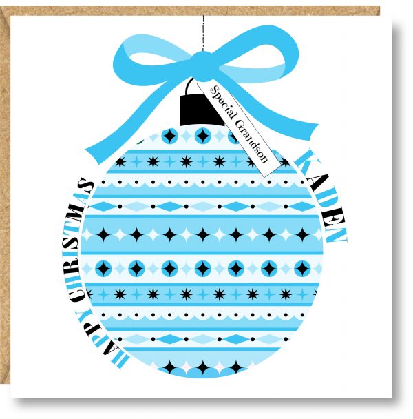 Personalised Boys First Christmas Card, Christmas Card, Son, Nephew, Godson, Brother, Great Grandson, Cousin - Image 2