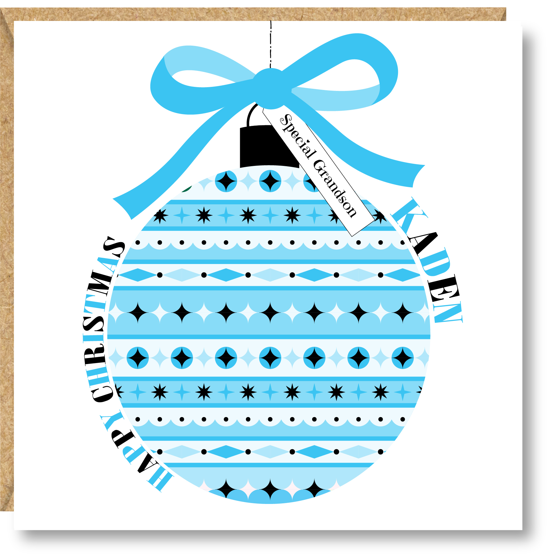 Personalised Boys First Christmas Card, Christmas Card, Son, Nephew, Godson, Brother, Great Grandson, Cousin - Image 2