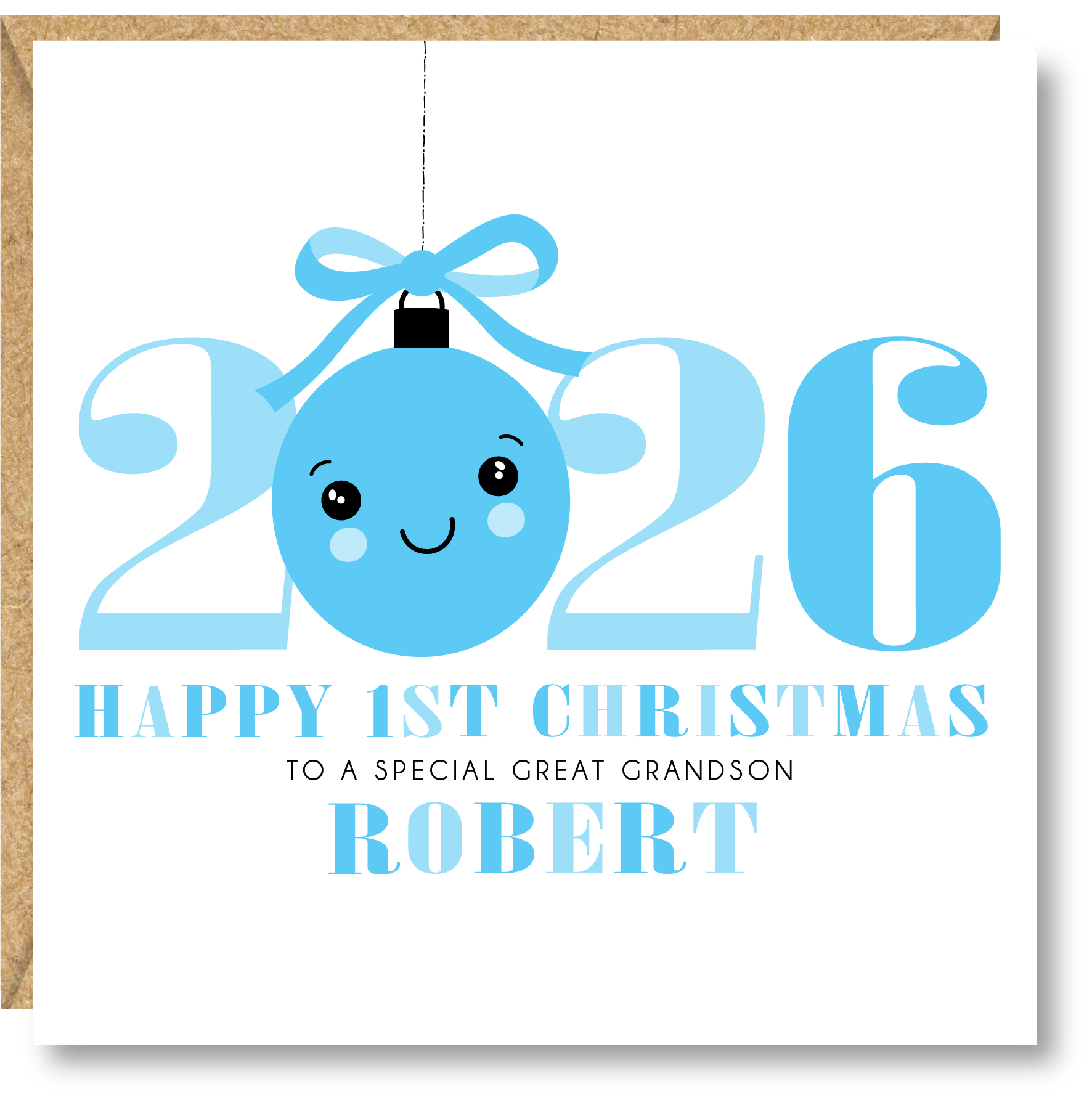 Personalised Boys First Christmas Card, Son, Nephew, Godson, Brother, Great Grandson, Cousin - Image 4