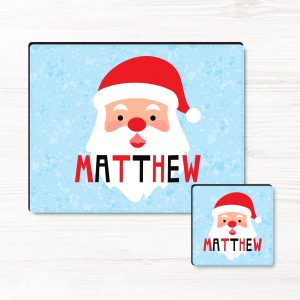 Personalised Children's Christmas Placemat, Coaster, Placemat and Coaster Set, Christmas Gift