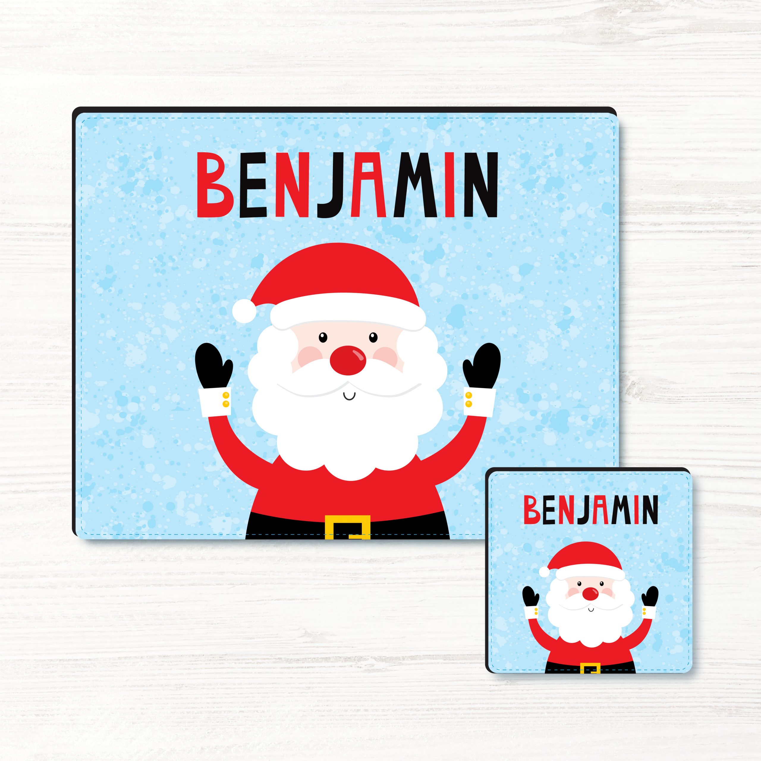 Personalised Children's Christmas Placemat, Coaster, Placemat and Coaster Set, Christmas Gift