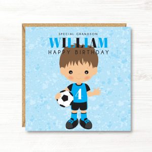 Personalised Boys Football Birthday Card, 5th, 6th, 7th, 8th, 9th, 10th, 11th, 12th, Son, Grandson, Nephew, Friend, Brother, Great Grandson