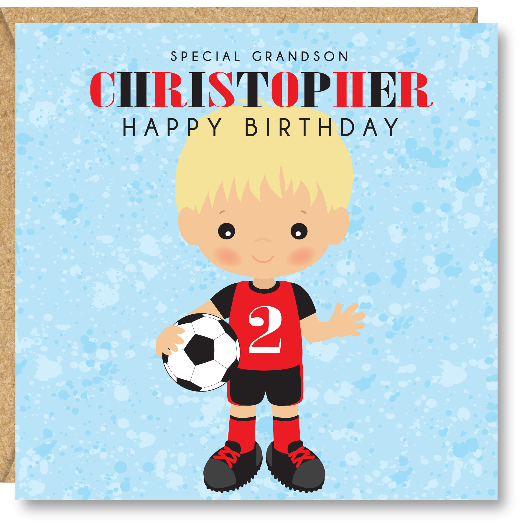 Personalised Boys Football Birthday Card, 5th, 6th, 7th, 8th, 9th, 10th, 11th, 12th, Son, Grandson, Nephew, Friend, Brother, Great Grandson - Image 2