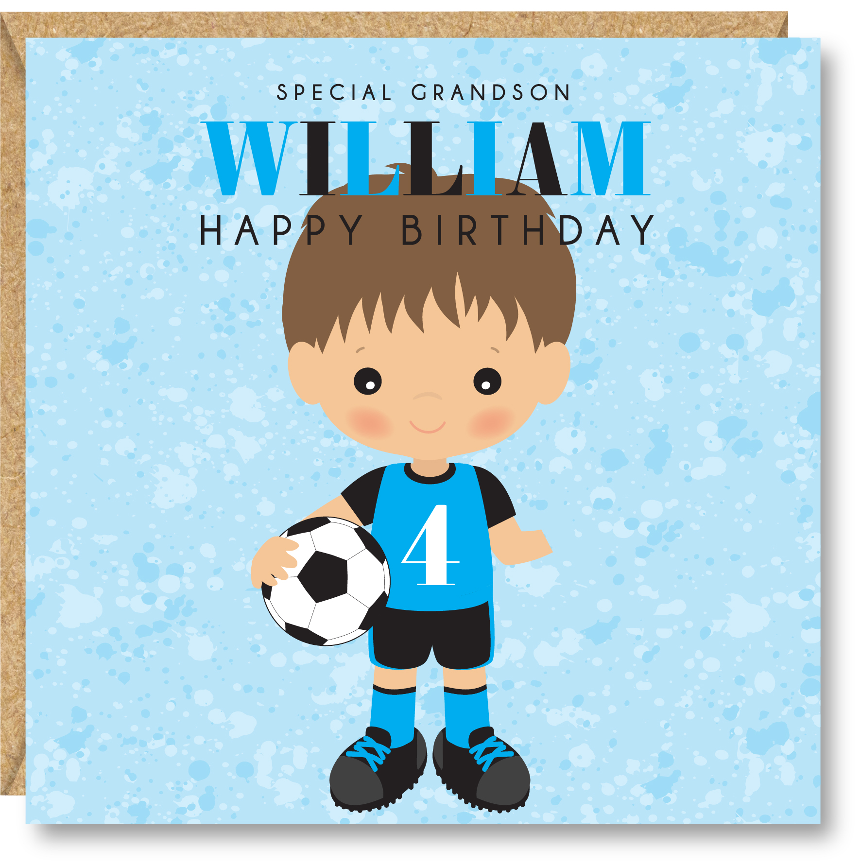 Personalised Boys Football Birthday Card, 5th, 6th, 7th, 8th, 9th, 10th, 11th, 12th, Son, Grandson, Nephew, Friend, Brother, Great Grandson - Image 2