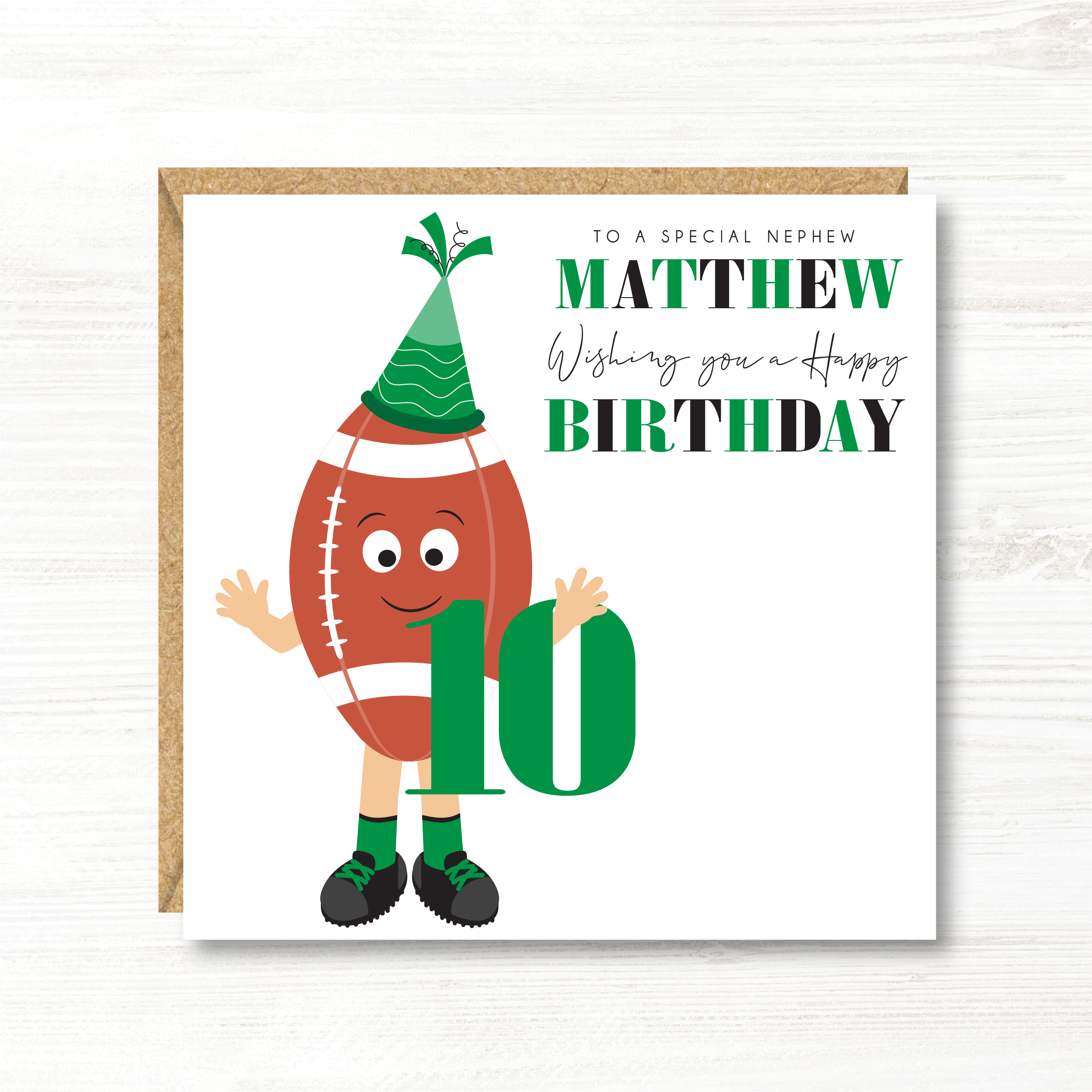 Personalised Boys Rugby Birthday Card, 5th, 6th, 7th, 8th, 9th, 10th, 11th, 12th, Son, Grandson, Nephew, Friend, Brother, Great Grandson - Image 3