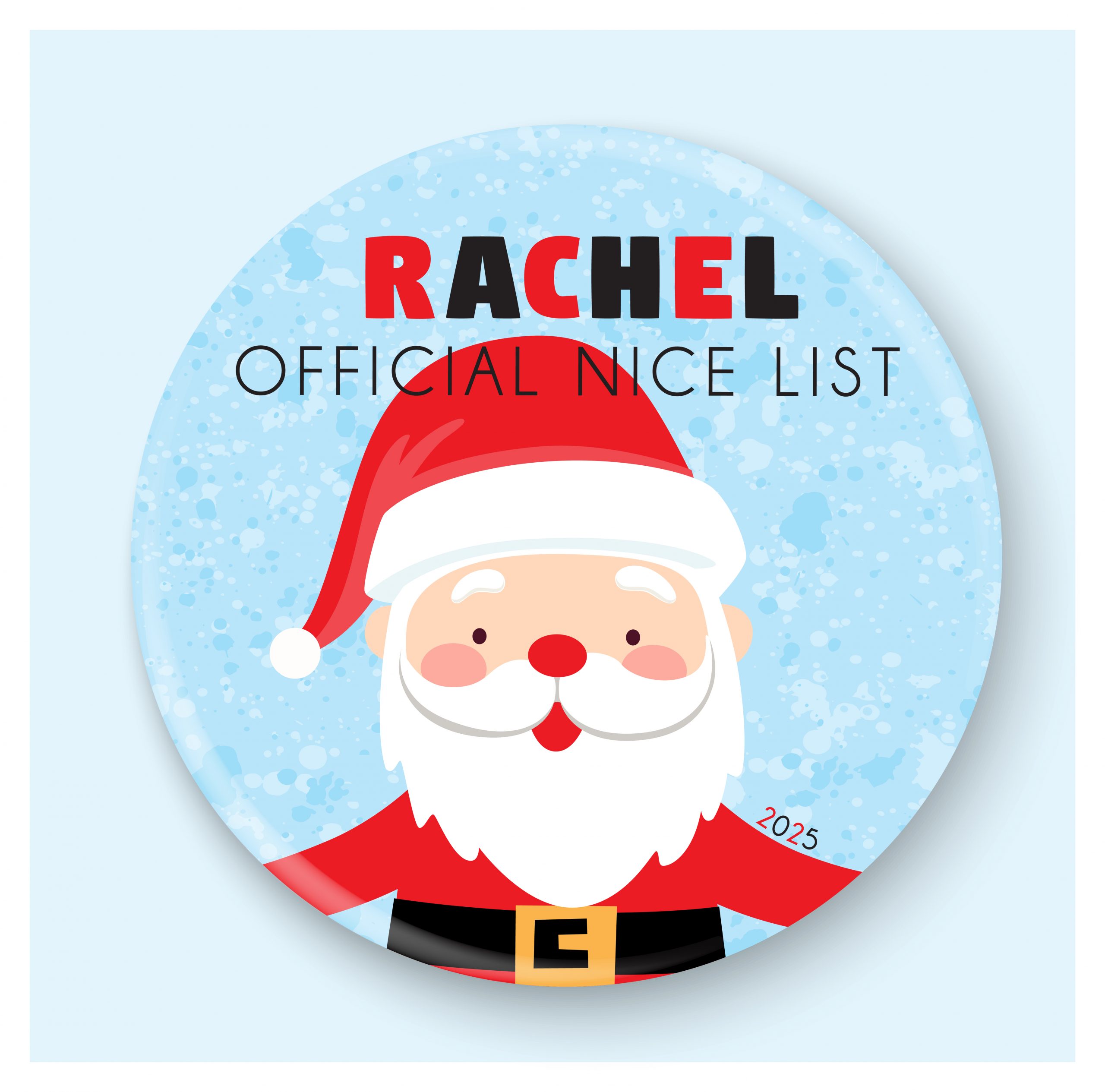 Personalised Santa's Nice List Badge, Official Nice List Badge, Stocking Filler, Christmas Eve Box Filler