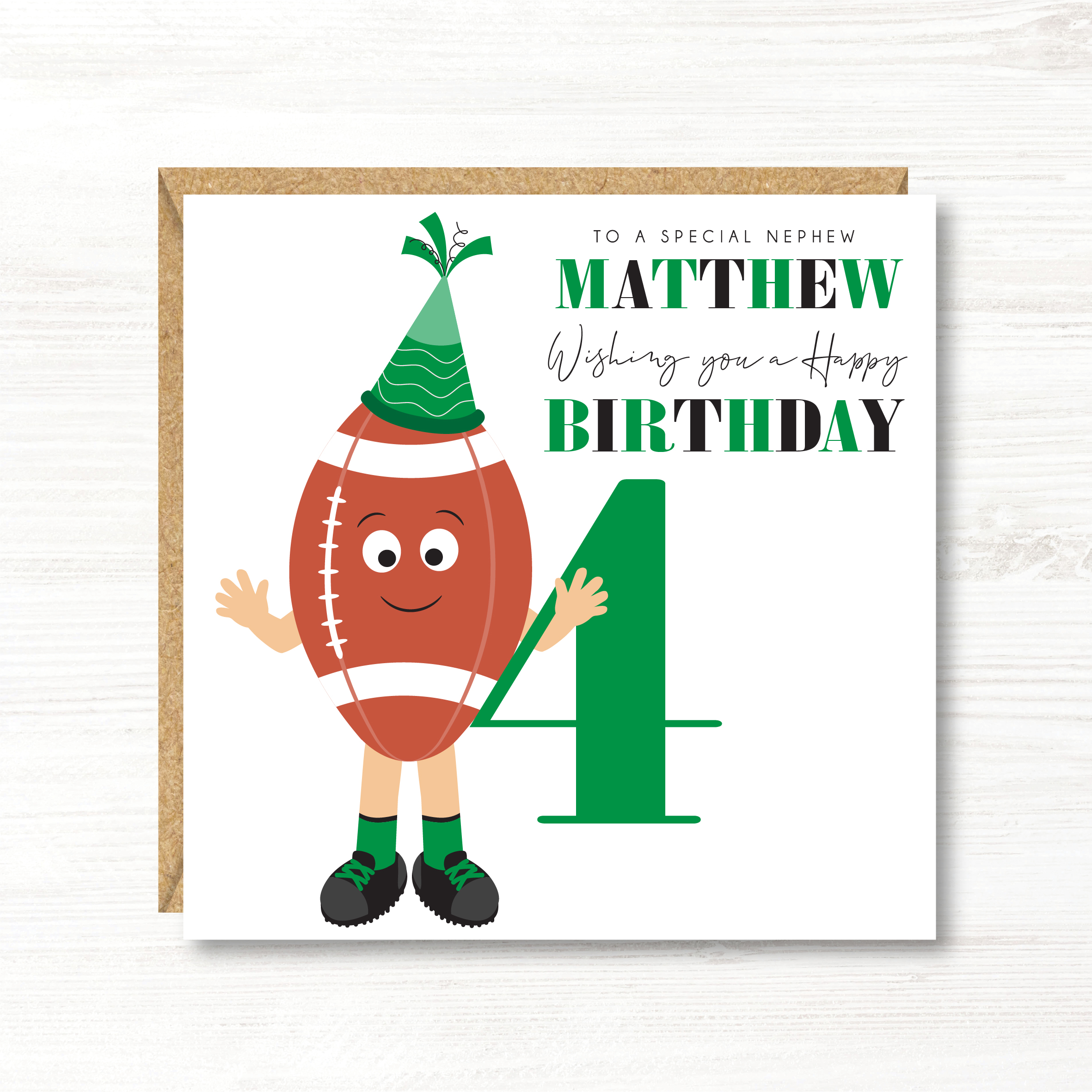 Personalised Boys Rugby Birthday Card, 5th, 6th, 7th, 8th, 9th, 10th, 11th, 12th, Son, Grandson, Nephew, Friend, Brother, Great Grandson - Image 2