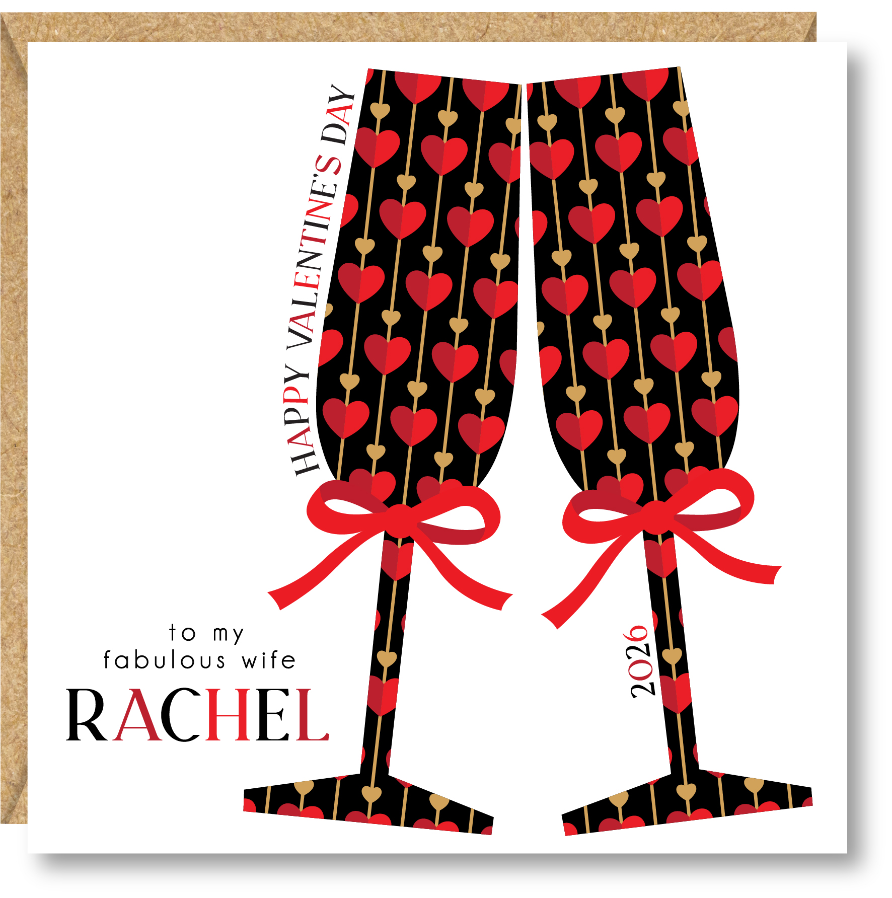 Personalised Valentine's Day Card, Husband, Wife, Girlfriend, Boyfriend, Partner, Fiance, Fiancee - Image 2