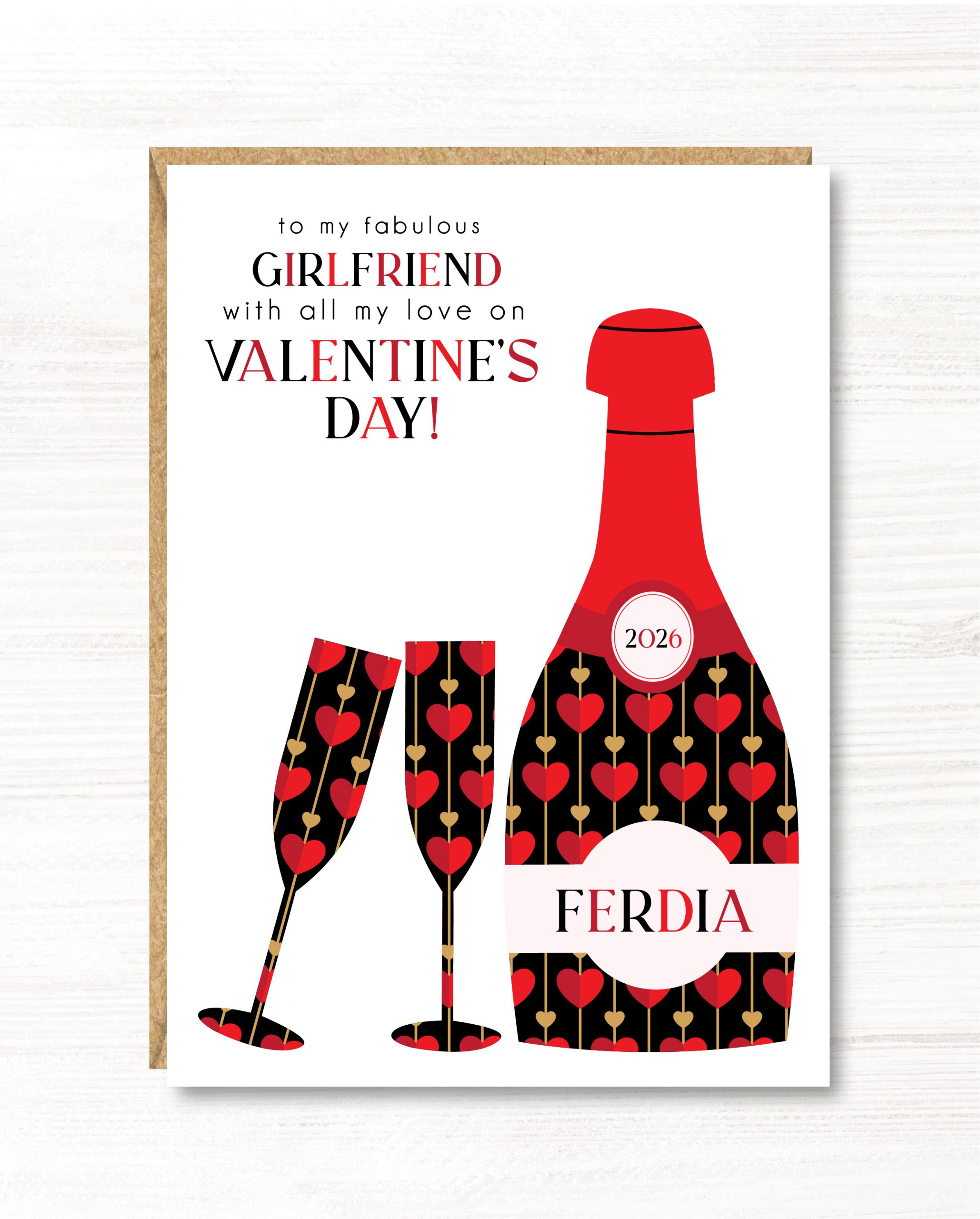 Personalised Valentine's Day Card, Husband, Wife, Girlfriend, Boyfriend, Partner, Fiance, Fiancee, A5 size - Image 2