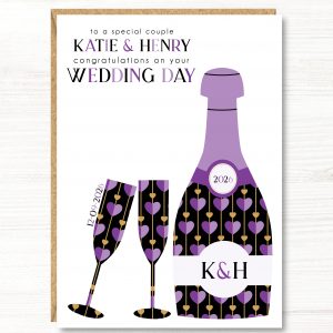 Personalised Wedding Day Card, A5 size, Couple, Friends, Sister, Brother, Daughter, Son, Niece, Nephew