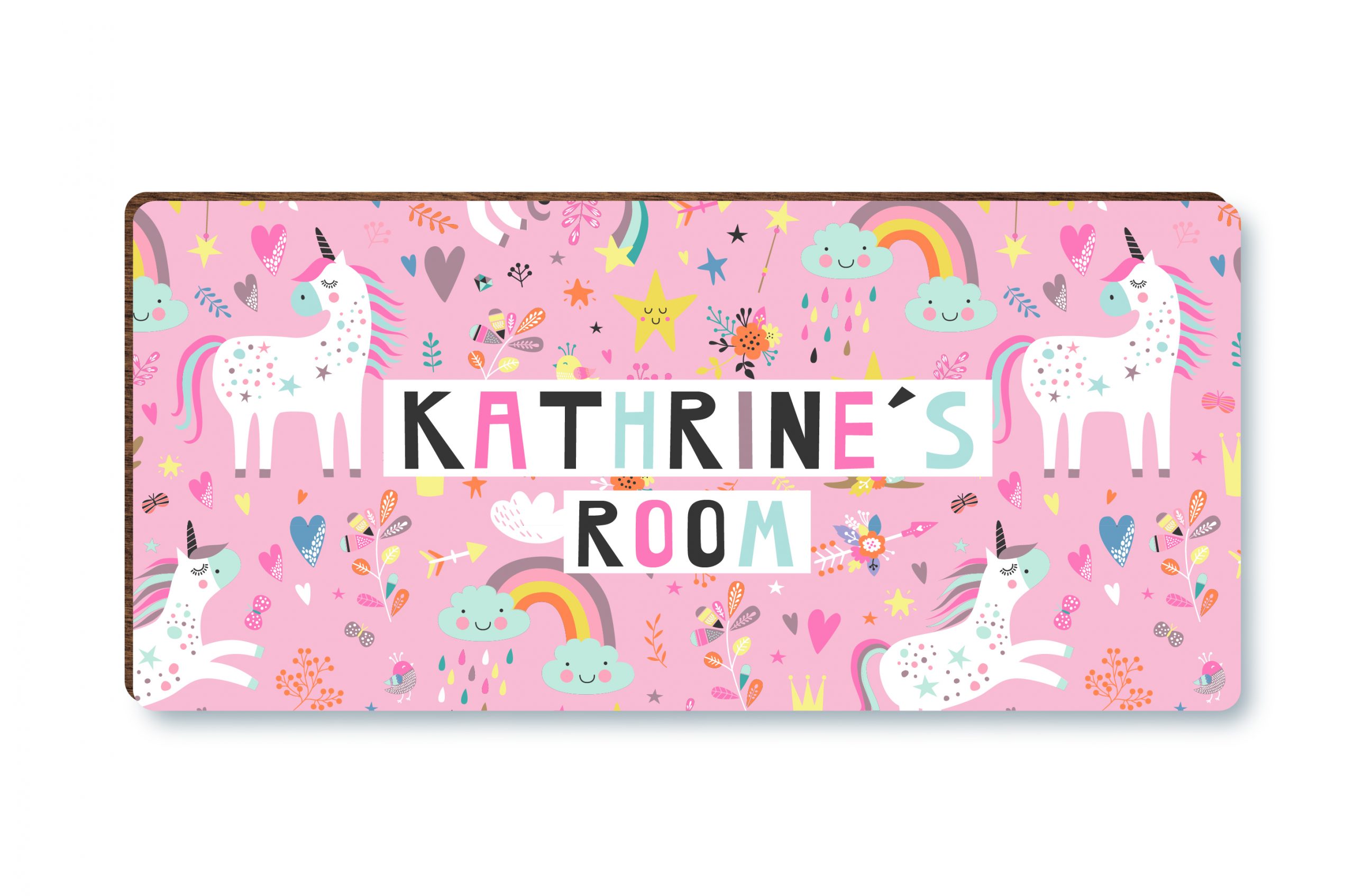 Personalised Unicorn Girls Wooden Bedroom Door Sign, Plaque, Gift - Image 3