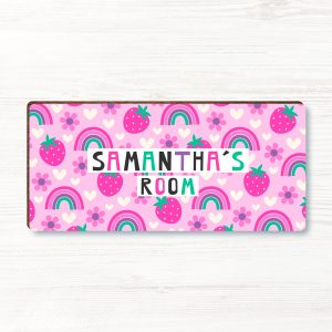 Personalised Rainbow Girls Wooden Bedroom Door Sign, Plaque, Gift
