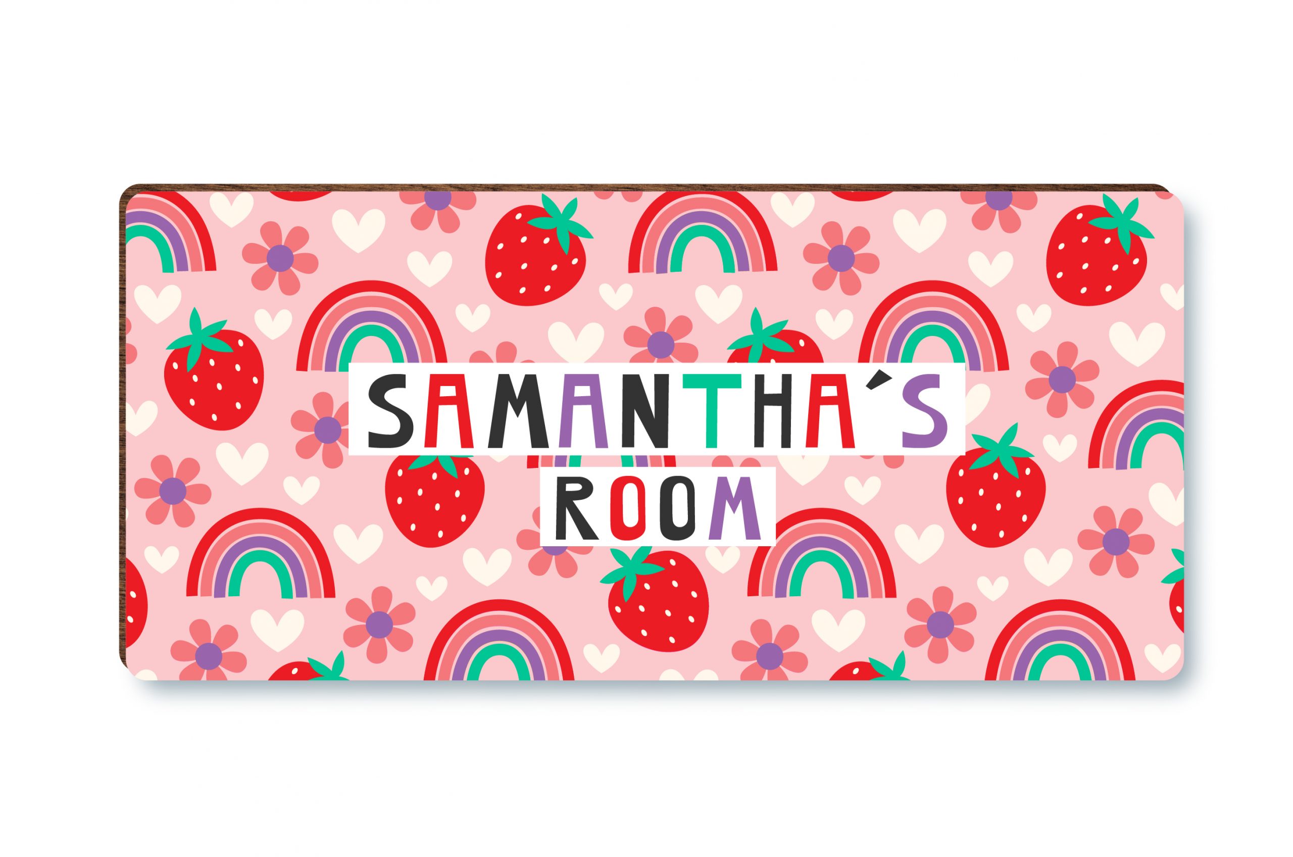 Personalised Rainbow Girls Wooden Bedroom Door Sign, Plaque, Gift - Image 3