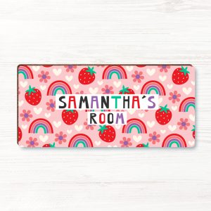 Personalised Rainbow Girls Wooden Bedroom Door Sign, Plaque, Gift