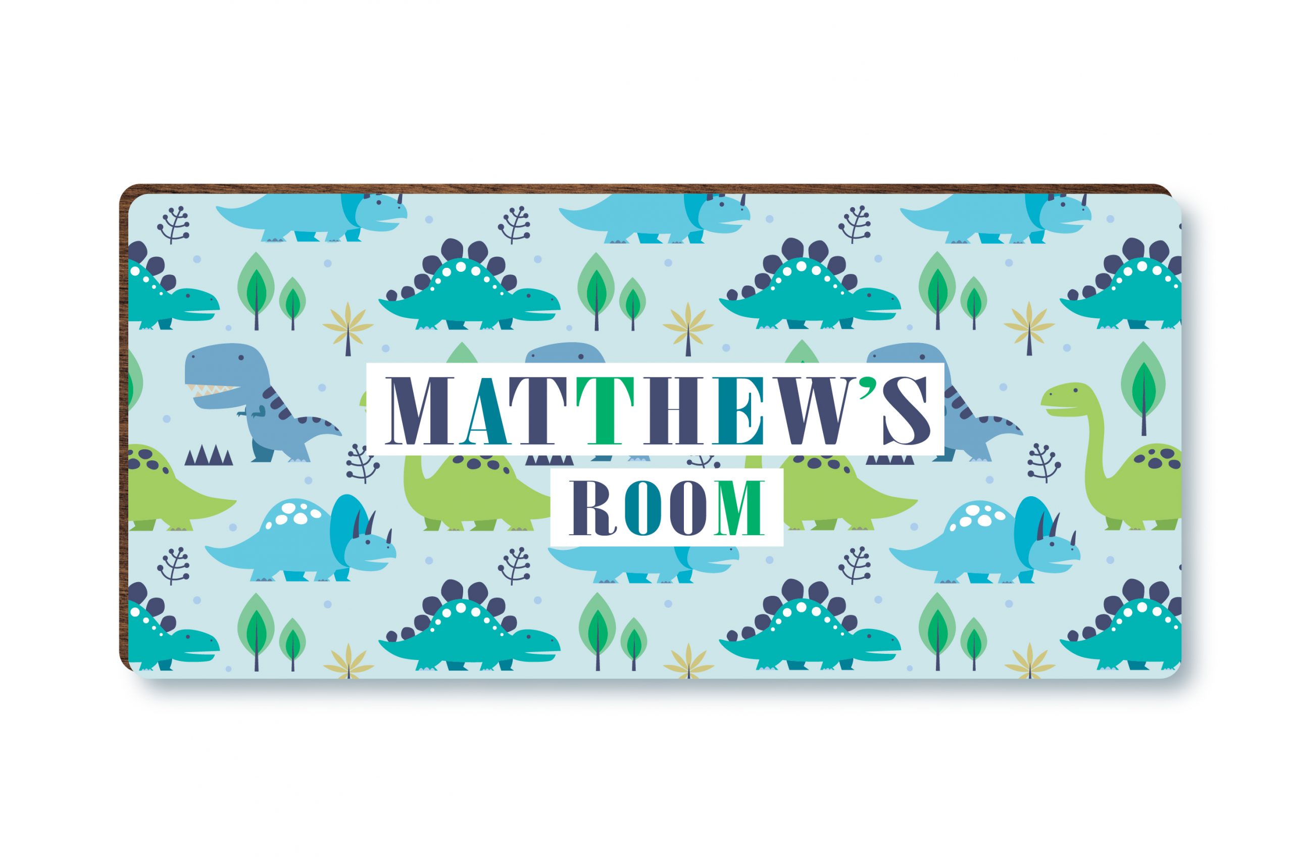 Personalised Dinosaur Boys Wooden Bedroom Door Sign, Plaque, Gift - Image 3