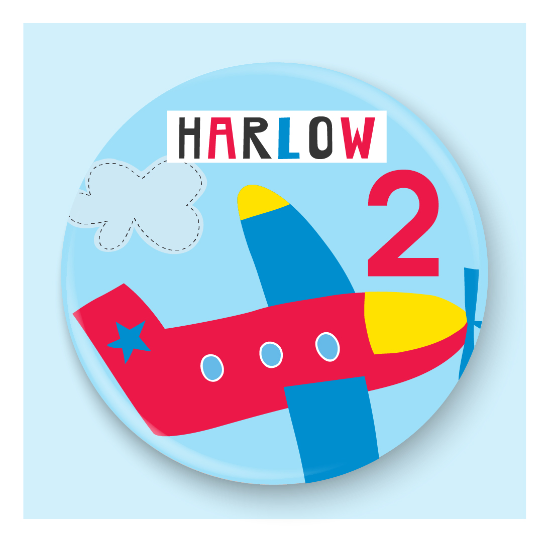 Personalised Aeroplane Boys Age Birthday Badge, 1st, 2nd, 3rd, 4th, 5th, 6th, 7th, 8th, 9th - Image 2
